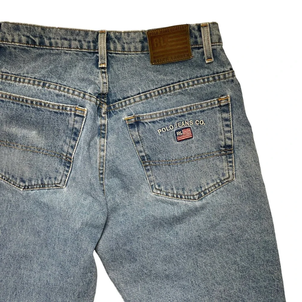 Vintage 90s Ralph Lauren Polo Jeans Co Mens 32x30 Loose Fit Tapered Denim‎